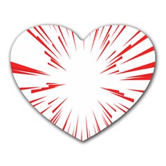 Line Red Sun Arrow Heart Mousepads