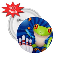 Tree Frog Bowling 2 25  Buttons (100 Pack)  by crcustomgifts