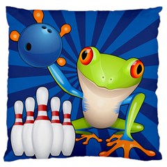 Tree Frog Bowling Large Flano Cushion Case (one Side) by crcustomgifts