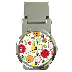 Mango Fruit Pieces Watermelon Dragon Passion Fruit Apple Strawberry Pineapple Melon Money Clip Watches by Mariart