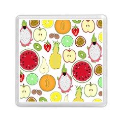 Mango Fruit Pieces Watermelon Dragon Passion Fruit Apple Strawberry Pineapple Melon Memory Card Reader (square)  by Mariart