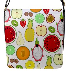 Mango Fruit Pieces Watermelon Dragon Passion Fruit Apple Strawberry Pineapple Melon Flap Messenger Bag (s) by Mariart