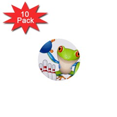 Tree Frog Bowler 1  Mini Buttons (10 Pack)  by crcustomgifts