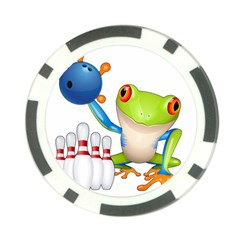 Tree Frog Bowler Poker Chip Card Guard by crcustomgifts