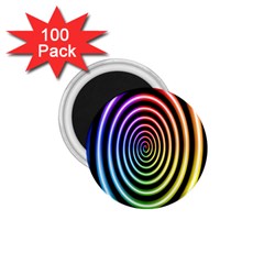 Hypnotic Circle Rainbow 1 75  Magnets (100 Pack) 