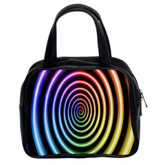 Hypnotic Circle Rainbow Classic Handbags (2 Sides) by Mariart