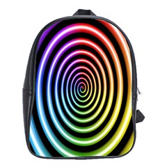 Hypnotic Circle Rainbow School Bag (large)