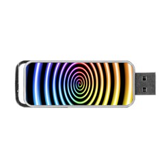 Hypnotic Circle Rainbow Portable Usb Flash (two Sides)