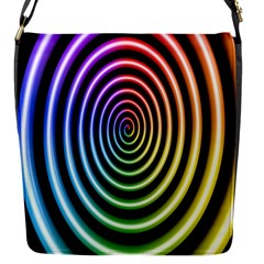 Hypnotic Circle Rainbow Flap Messenger Bag (s) by Mariart