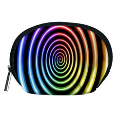 Hypnotic Circle Rainbow Accessory Pouches (medium) 