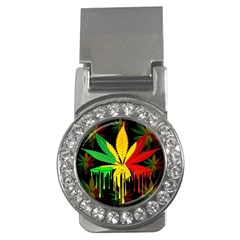 Marijuana Cannabis Rainbow Love Green Yellow Red Black Money Clips (cz)  by Mariart
