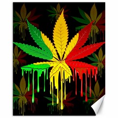 Marijuana Cannabis Rainbow Love Green Yellow Red Black Canvas 11  X 14  