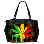 Marijuana Cannabis Rainbow Love Green Yellow Red Black Office Handbags (2 Sides)  Back