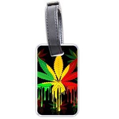 Marijuana Cannabis Rainbow Love Green Yellow Red Black Luggage Tags (one Side) 