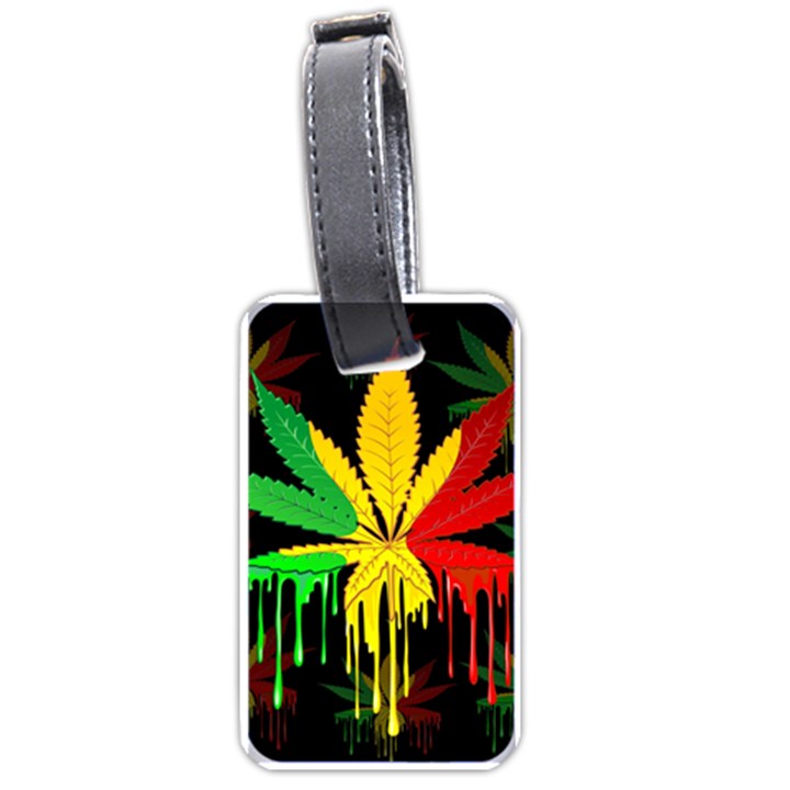 Marijuana Cannabis Rainbow Love Green Yellow Red Black Luggage Tags (One Side) 