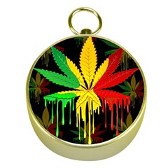 Marijuana Cannabis Rainbow Love Green Yellow Red Black Gold Compasses by Mariart