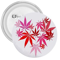 Marijuana Cannabis Rainbow Pink Love Heart 3  Buttons