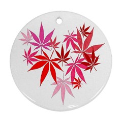 Marijuana Cannabis Rainbow Pink Love Heart Ornament (Round)