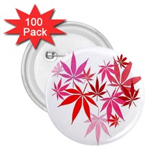 Marijuana Cannabis Rainbow Pink Love Heart 2.25  Buttons (100 pack) 