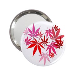 Marijuana Cannabis Rainbow Pink Love Heart 2.25  Handbag Mirrors