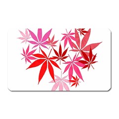 Marijuana Cannabis Rainbow Pink Love Heart Magnet (Rectangular)