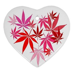 Marijuana Cannabis Rainbow Pink Love Heart Heart Ornament (Two Sides)