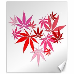 Marijuana Cannabis Rainbow Pink Love Heart Canvas 20  x 24  