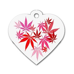 Marijuana Cannabis Rainbow Pink Love Heart Dog Tag Heart (One Side)