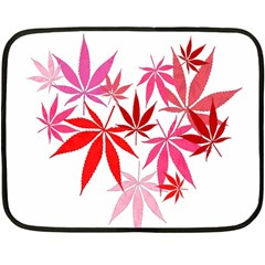 Marijuana Cannabis Rainbow Pink Love Heart Fleece Blanket (Mini)