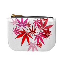 Marijuana Cannabis Rainbow Pink Love Heart Mini Coin Purses