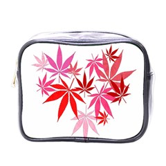 Marijuana Cannabis Rainbow Pink Love Heart Mini Toiletries Bags