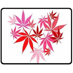 Marijuana Cannabis Rainbow Pink Love Heart Fleece Blanket (Medium) 