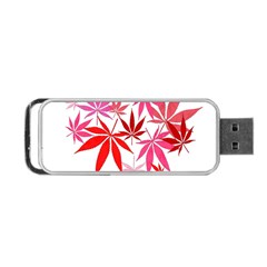 Marijuana Cannabis Rainbow Pink Love Heart Portable USB Flash (One Side)