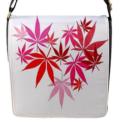 Marijuana Cannabis Rainbow Pink Love Heart Flap Messenger Bag (S)