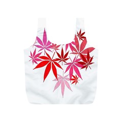 Marijuana Cannabis Rainbow Pink Love Heart Full Print Recycle Bags (S) 