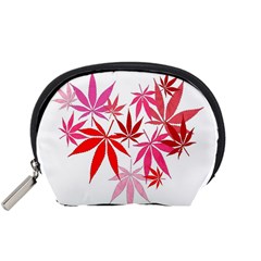 Marijuana Cannabis Rainbow Pink Love Heart Accessory Pouches (Small) 