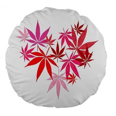 Marijuana Cannabis Rainbow Pink Love Heart Large 18  Premium Flano Round Cushions by Mariart