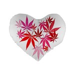 Marijuana Cannabis Rainbow Pink Love Heart Standard 16  Premium Flano Heart Shape Cushions Front