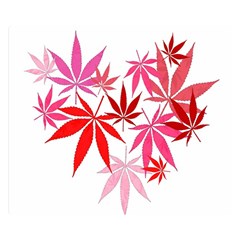 Marijuana Cannabis Rainbow Pink Love Heart Double Sided Flano Blanket (Small) 