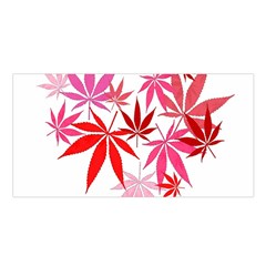 Marijuana Cannabis Rainbow Pink Love Heart Satin Shawl