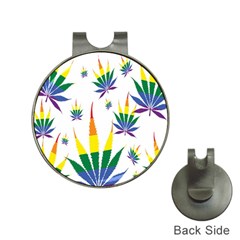 Marijuana Cannabis Rainbow Love Green Yellow Red White Leaf Hat Clips With Golf Markers by Mariart