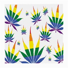Marijuana Cannabis Rainbow Love Green Yellow Red White Leaf Medium Glasses Cloth (2-side)
