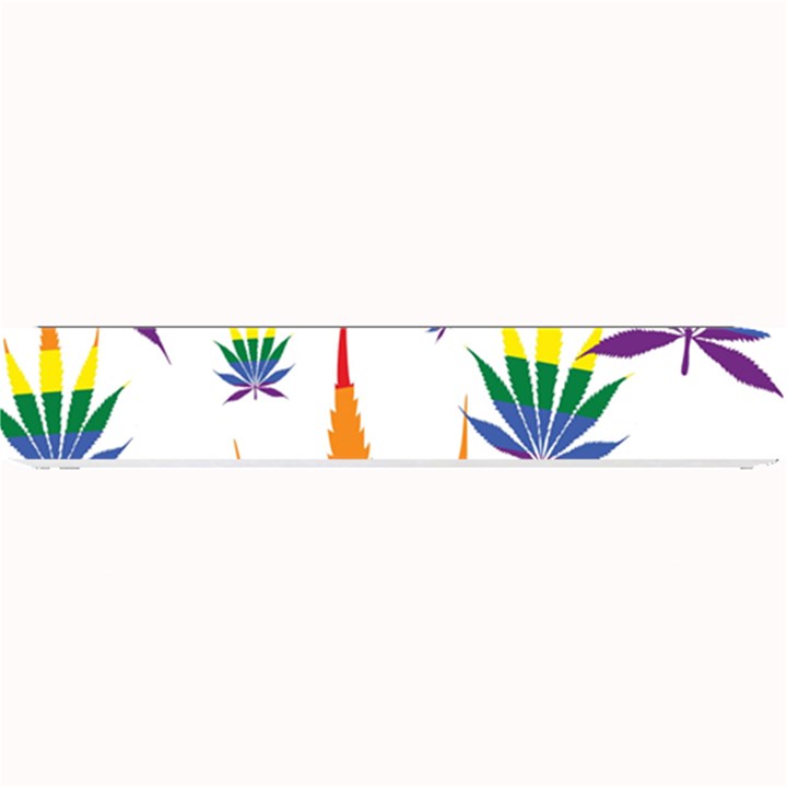 Marijuana Cannabis Rainbow Love Green Yellow Red White Leaf Small Bar Mats