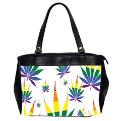 Marijuana Cannabis Rainbow Love Green Yellow Red White Leaf Office Handbags (2 Sides)  by Mariart