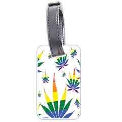 Marijuana Cannabis Rainbow Love Green Yellow Red White Leaf Luggage Tags (two Sides) by Mariart