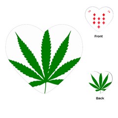 Marijuana Weed Drugs Neon Cannabis Green Leaf Sign Playing Cards (heart) 