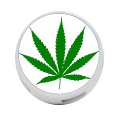 Marijuana Weed Drugs Neon Cannabis Green Leaf Sign 4-port Usb Hub (one Side)