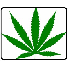 Marijuana Weed Drugs Neon Cannabis Green Leaf Sign Fleece Blanket (medium)  by Mariart