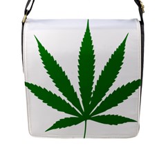 Marijuana Weed Drugs Neon Cannabis Green Leaf Sign Flap Messenger Bag (l)  by Mariart