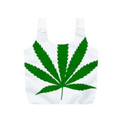 Marijuana Weed Drugs Neon Cannabis Green Leaf Sign Full Print Recycle Bags (s)  by Mariart